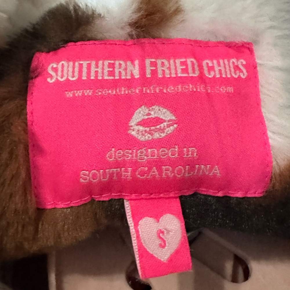 Cowprint pullover Sherpa 1/4 Zip Size Small Southern Fried Chics - Picture 5 of 8